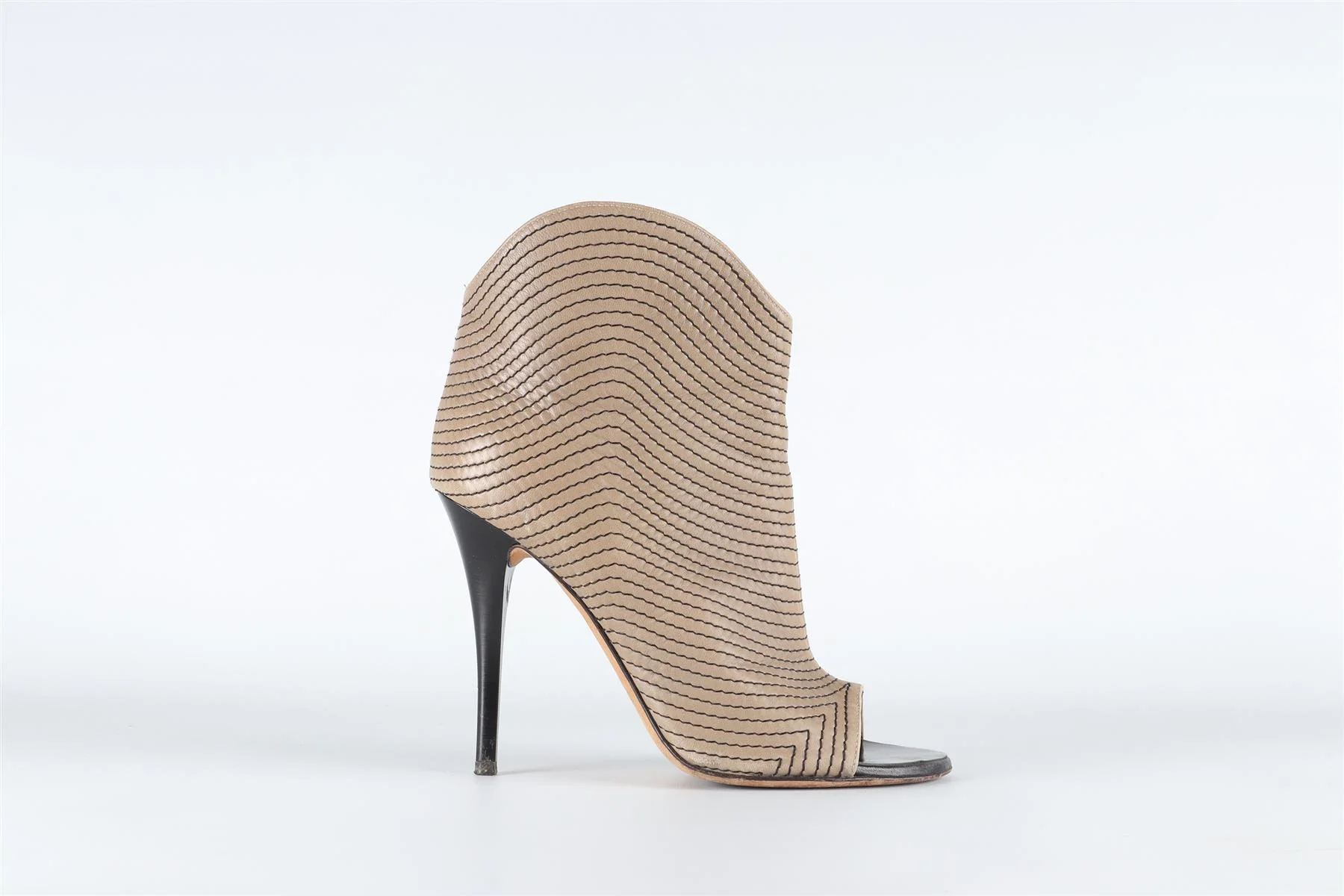 GIUSEPPE ZANOTTI TAUPE LEATHER ANKLE BOOTS EU 38.5 UK 5.5 US 8.5 - Image 2