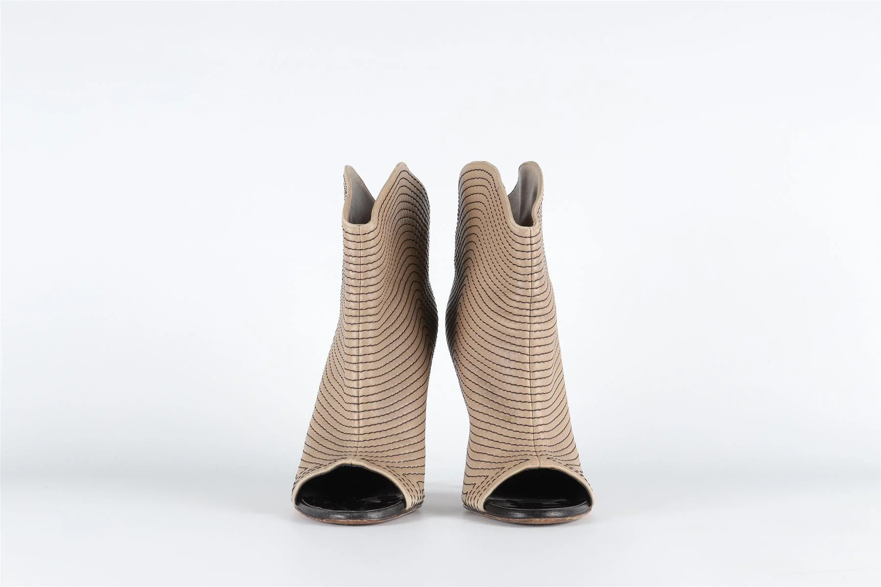 GIUSEPPE ZANOTTI TAUPE LEATHER ANKLE BOOTS EU 38.5 UK 5.5 US 8.5 - Image 3
