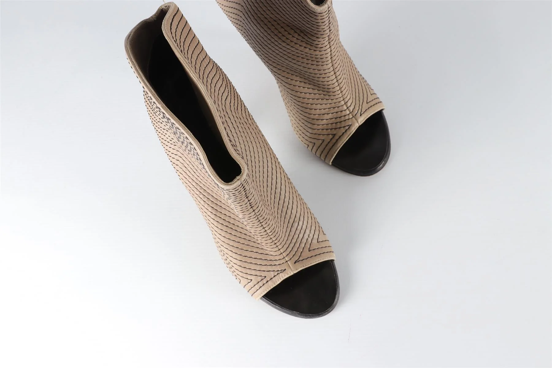 GIUSEPPE ZANOTTI TAUPE LEATHER ANKLE BOOTS EU 38.5 UK 5.5 US 8.5 - Image 4
