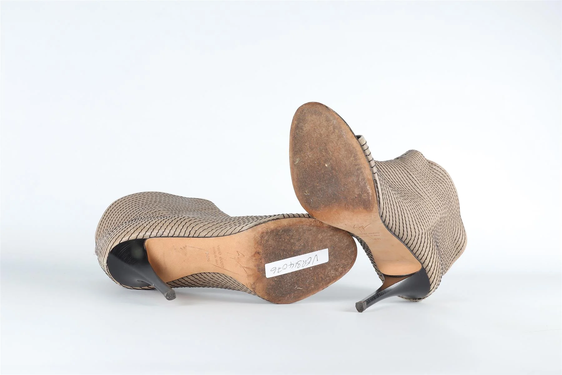 GIUSEPPE ZANOTTI TAUPE LEATHER ANKLE BOOTS EU 38.5 UK 5.5 US 8.5 - Image 6