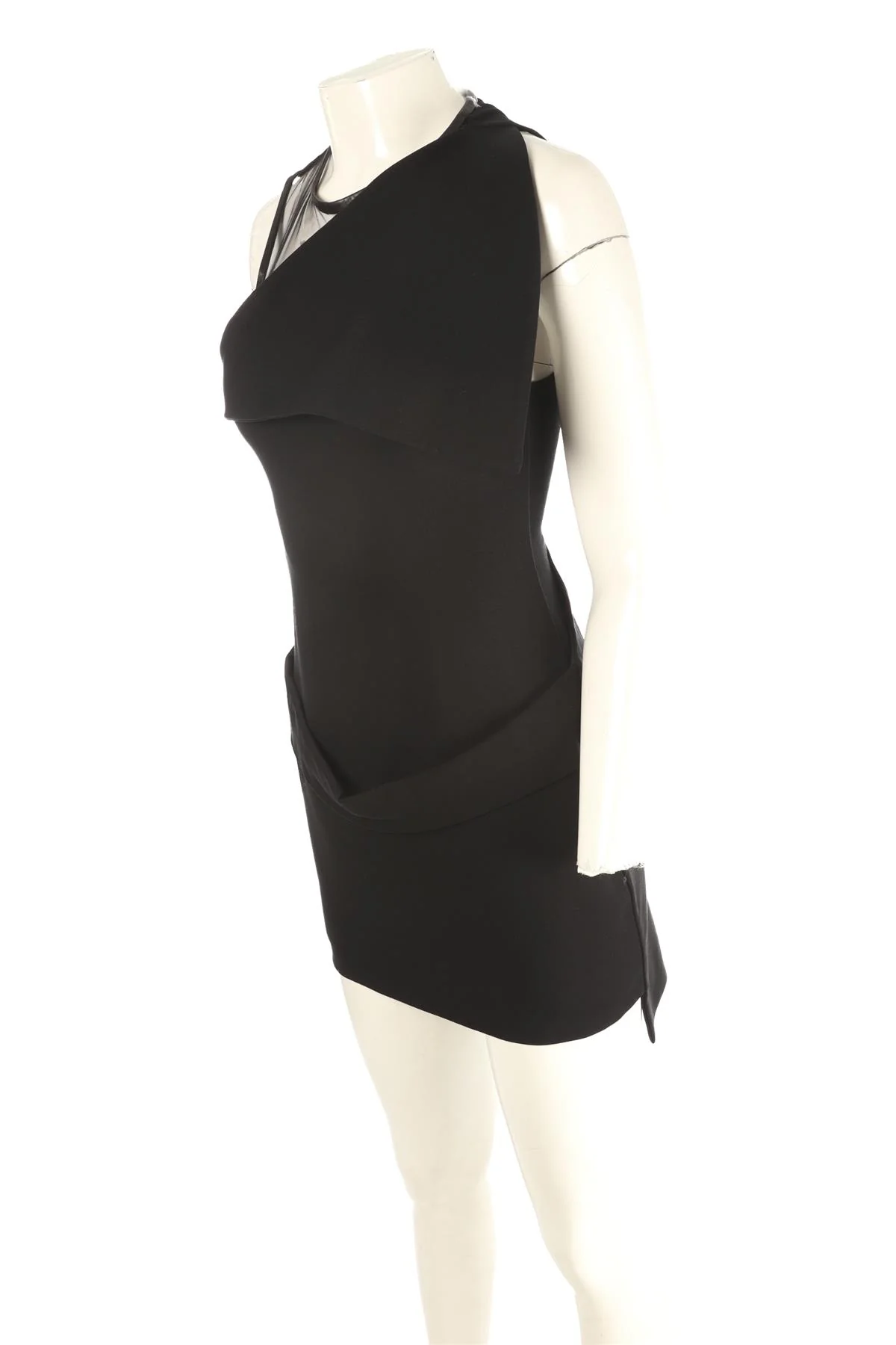 GIVENCHY BLACK CREPE MINI DRESS SMALL - Image 3