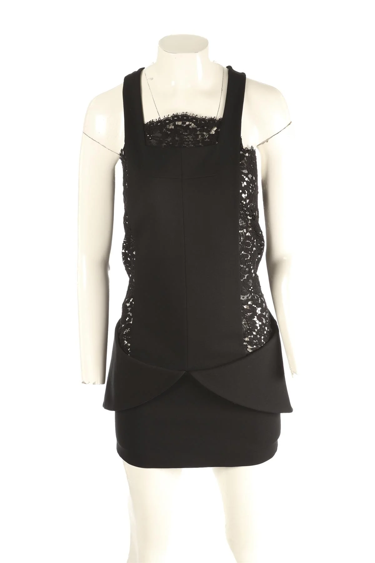 GIVENCHY BLACK CREPE MINI DRESS SMALL - Image 2