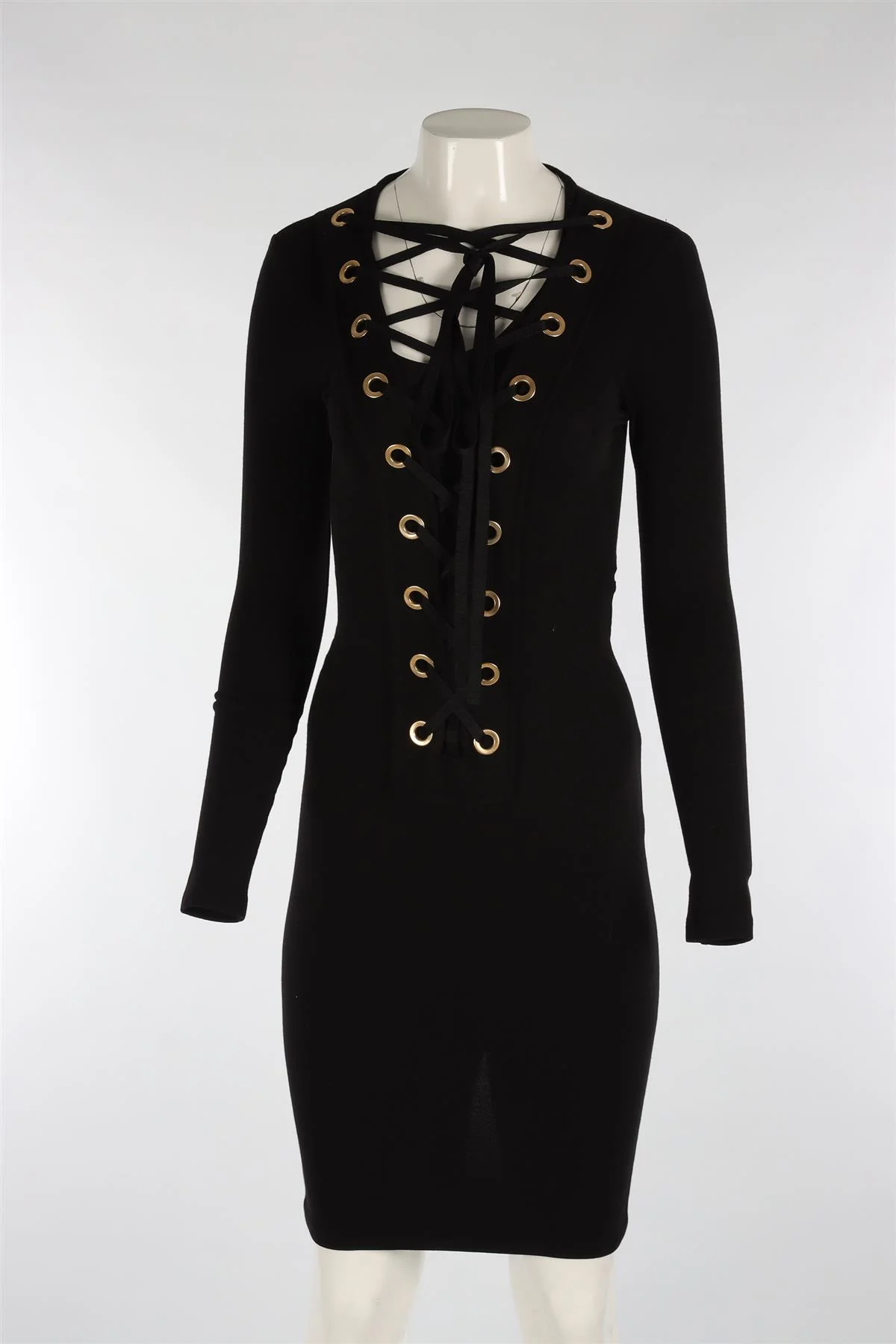 GIVENCHY BLACK KNIT MIDI DRESS FR 34 UK 6 - Image 2