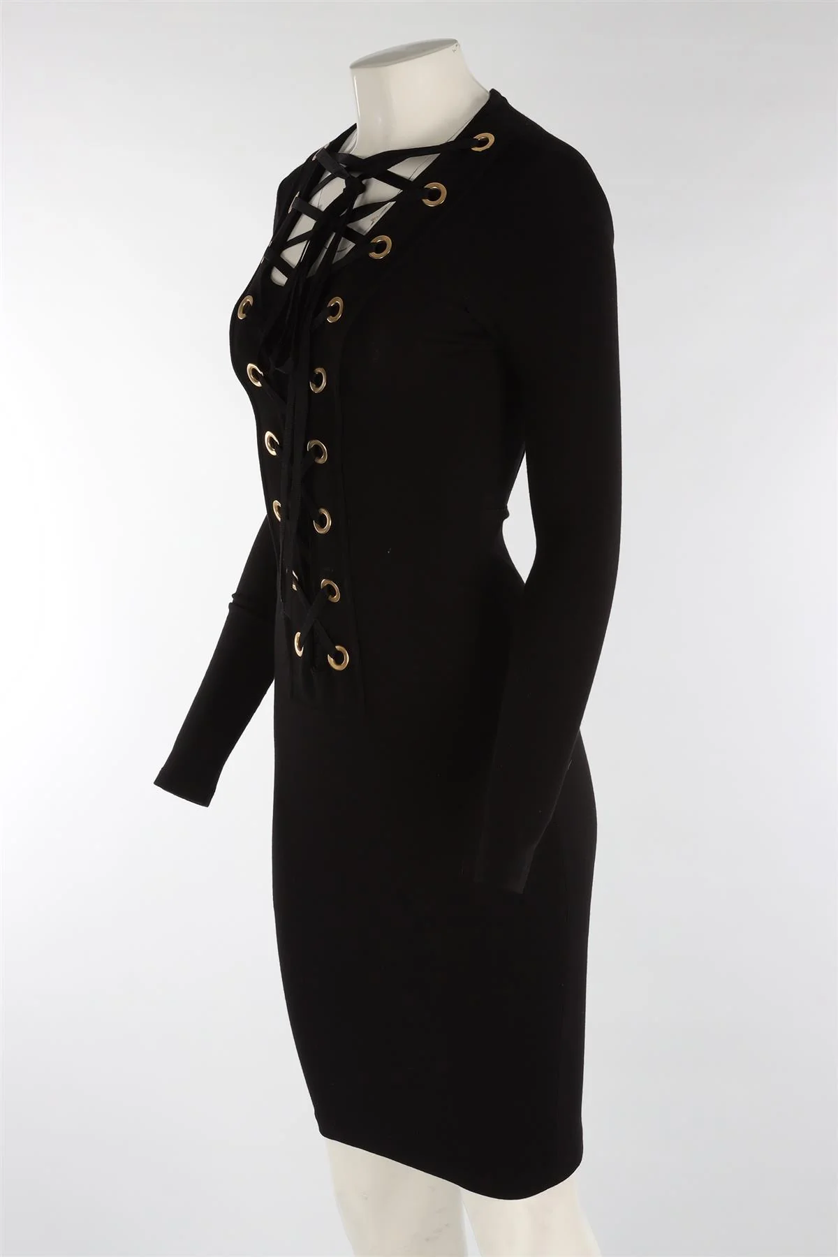 GIVENCHY BLACK KNIT MIDI DRESS FR 34 UK 6 - Image 3