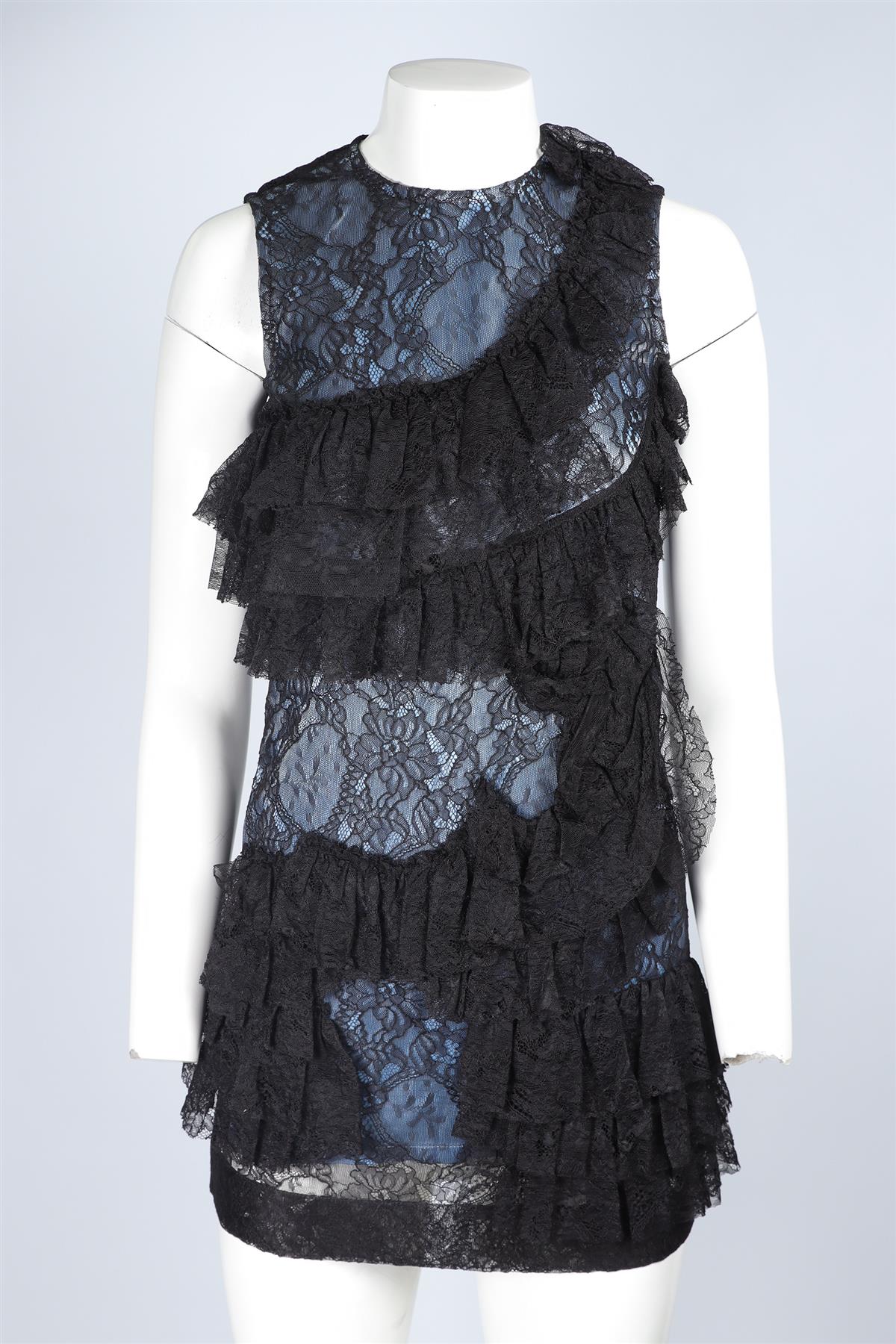 GIVENCHY BLACK LACE MINI DRESS UK 8 - Image 2