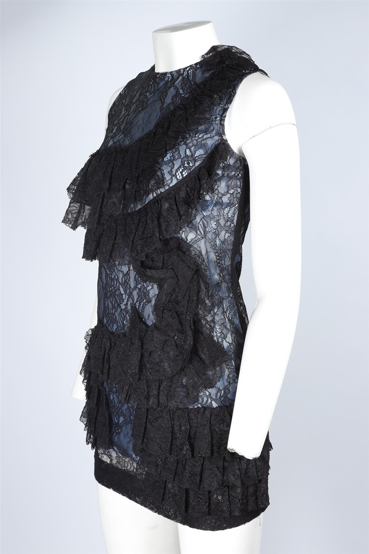 GIVENCHY BLACK LACE MINI DRESS UK 8 - Image 3