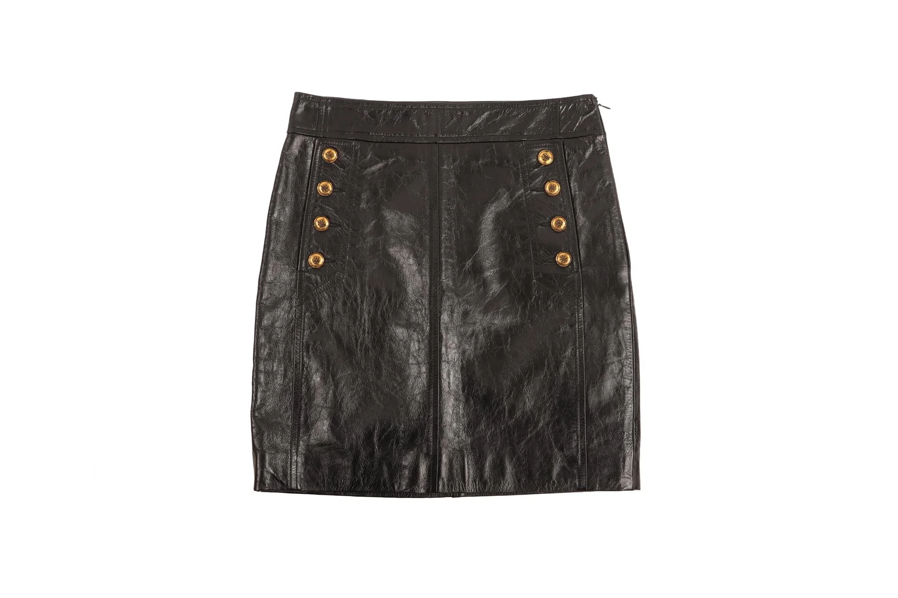 GIVENCHY BLACK LEATHER MINI SKIRT FR 34 UK 6 - Image 2