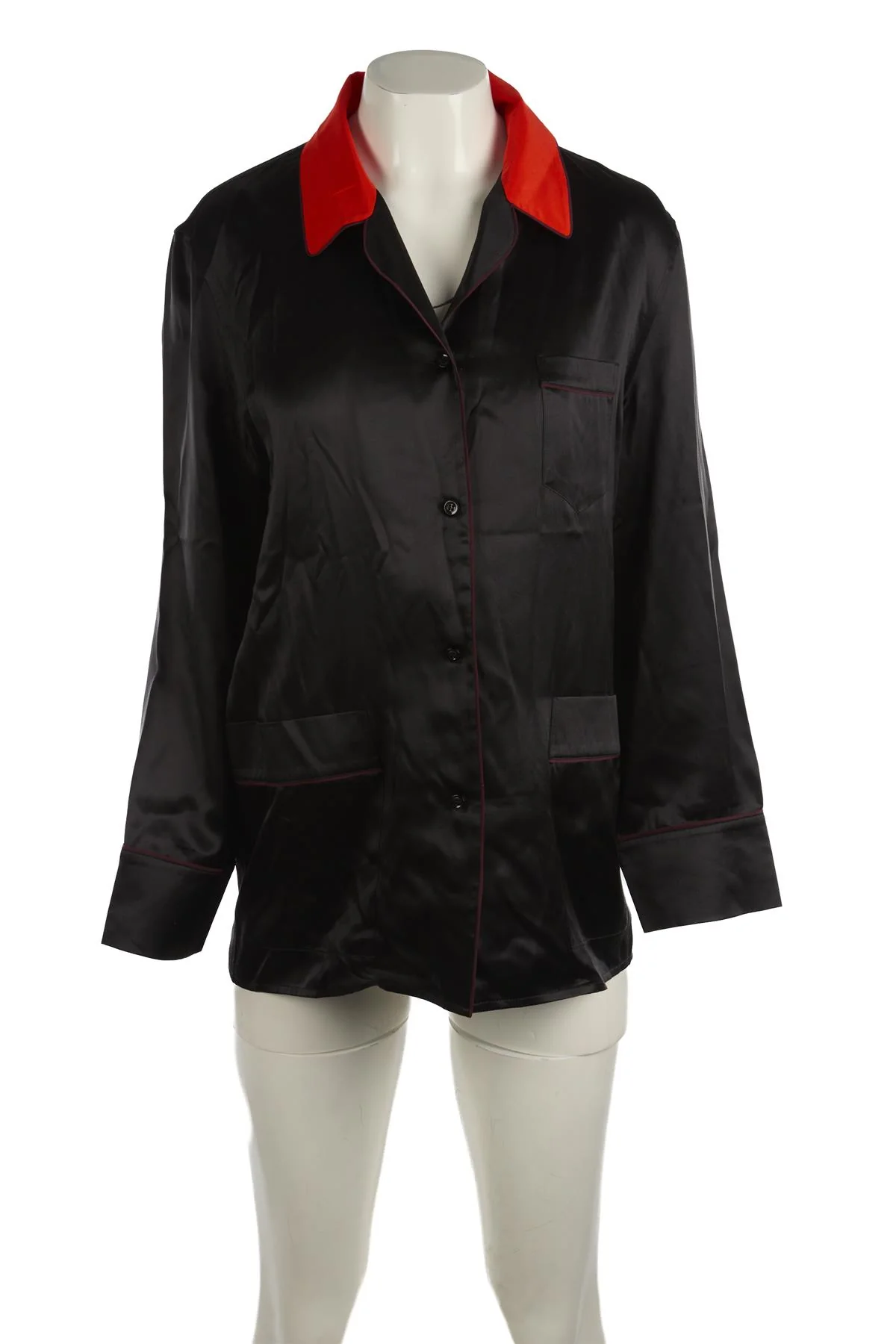 GIVENCHY BLACK SILK SHIRT FR 40 UK 12 - Image 2