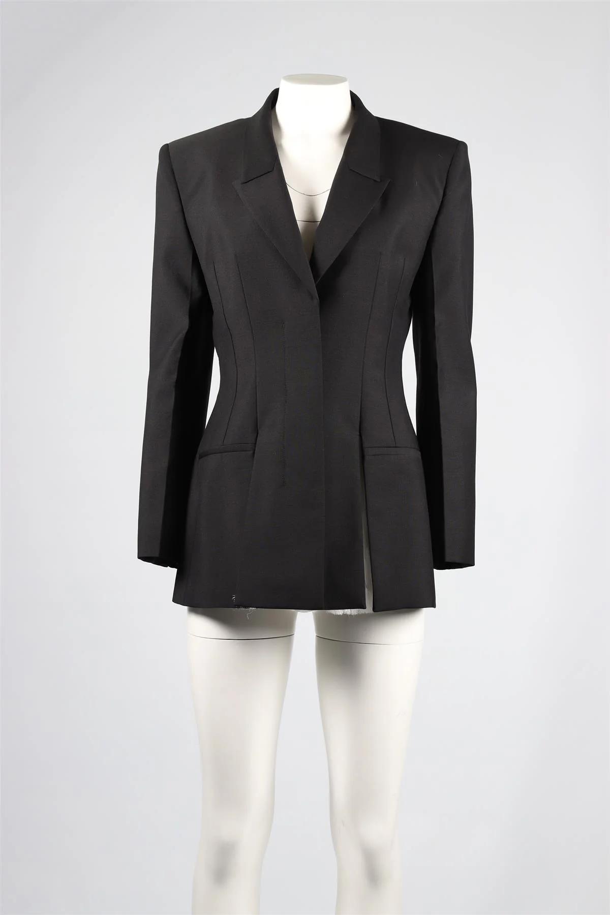 GIVENCHY BLACK WOOL BLEND BLAZER FR 42 UK 14 - Image 2