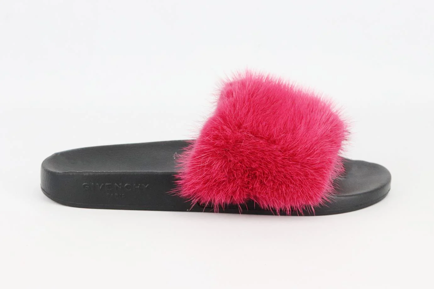 GIVENCHY FUR AND RUBBER SLIDES EU 38 UK 5 US 8 - Image 2