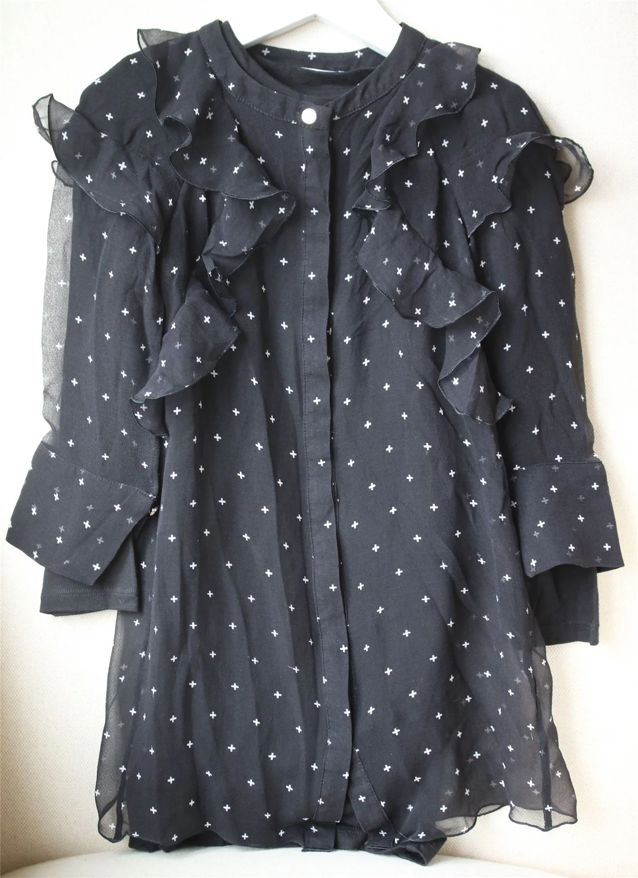 GIVENCHY GIRLS BLACK SILK VOILE DRESS 5 YEARS - Image 3