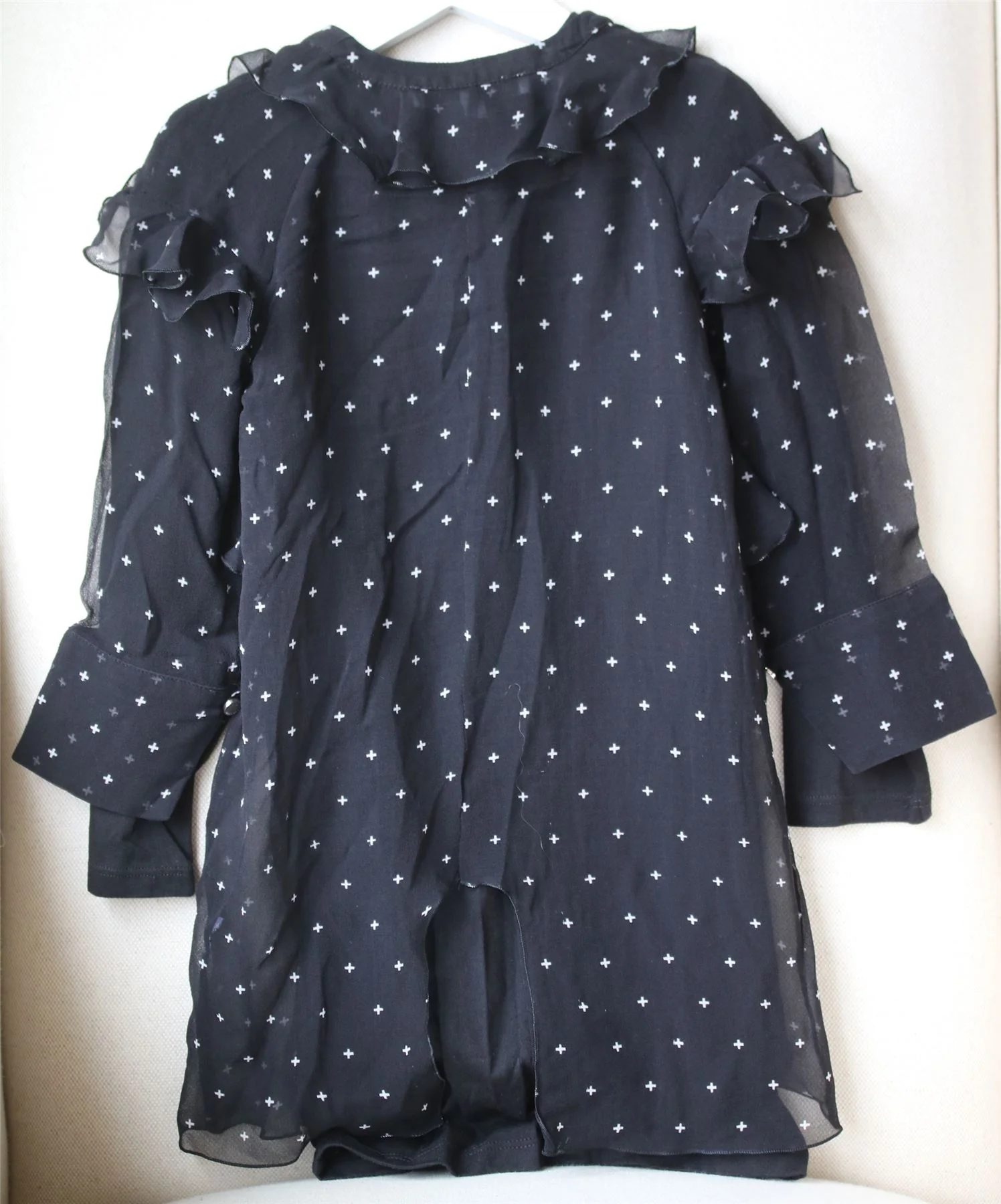 GIVENCHY GIRLS BLACK SILK VOILE DRESS 5 YEARS - Image 4