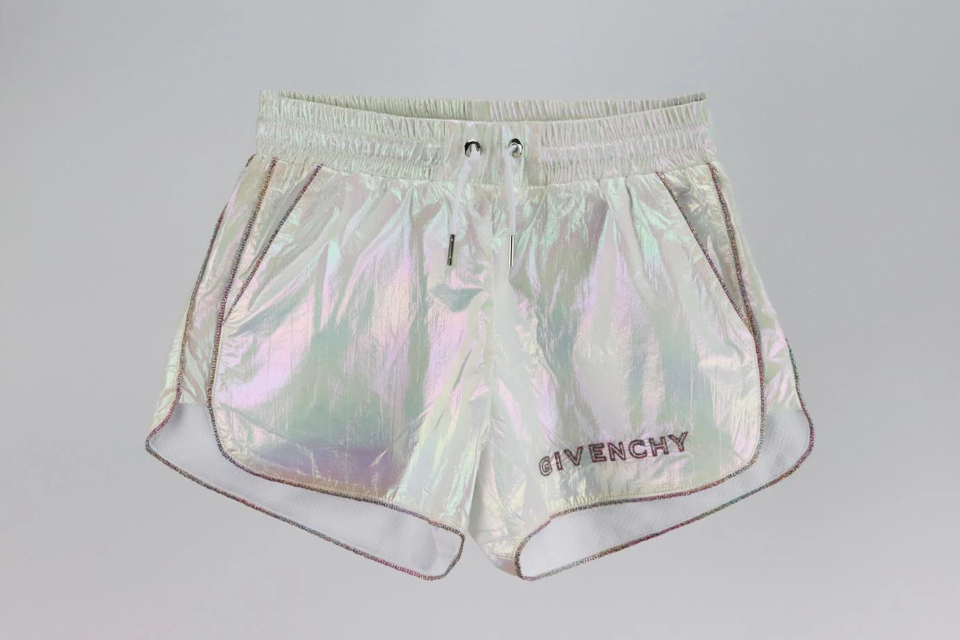 GIVENCHY KIDS GIRLS METALLIC SHELL SHORTS 8 YEARS - Image 2