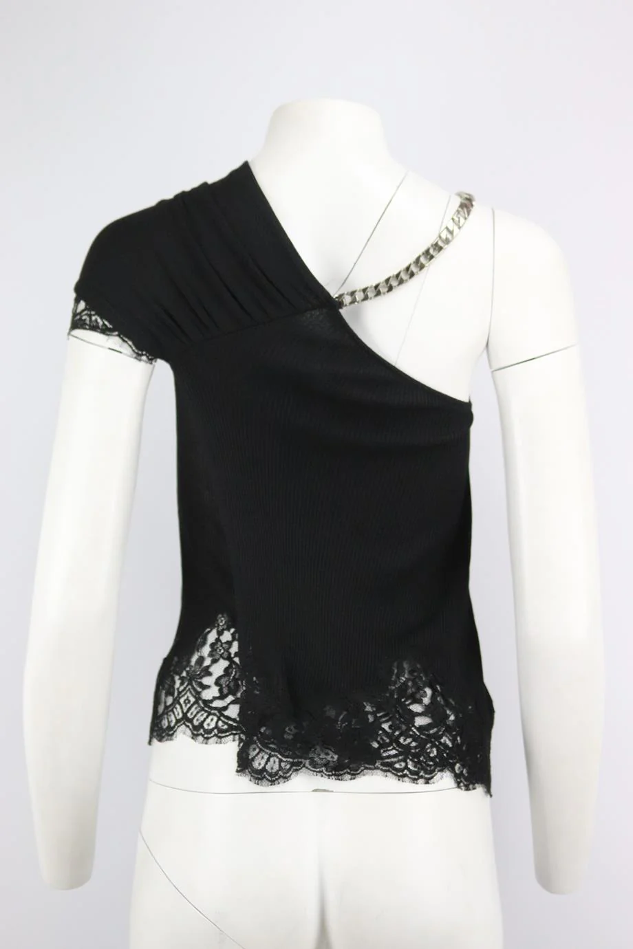 GIVENCHY LACE TRIMMED RIBBED KNIT TOP SMALL - Image 4