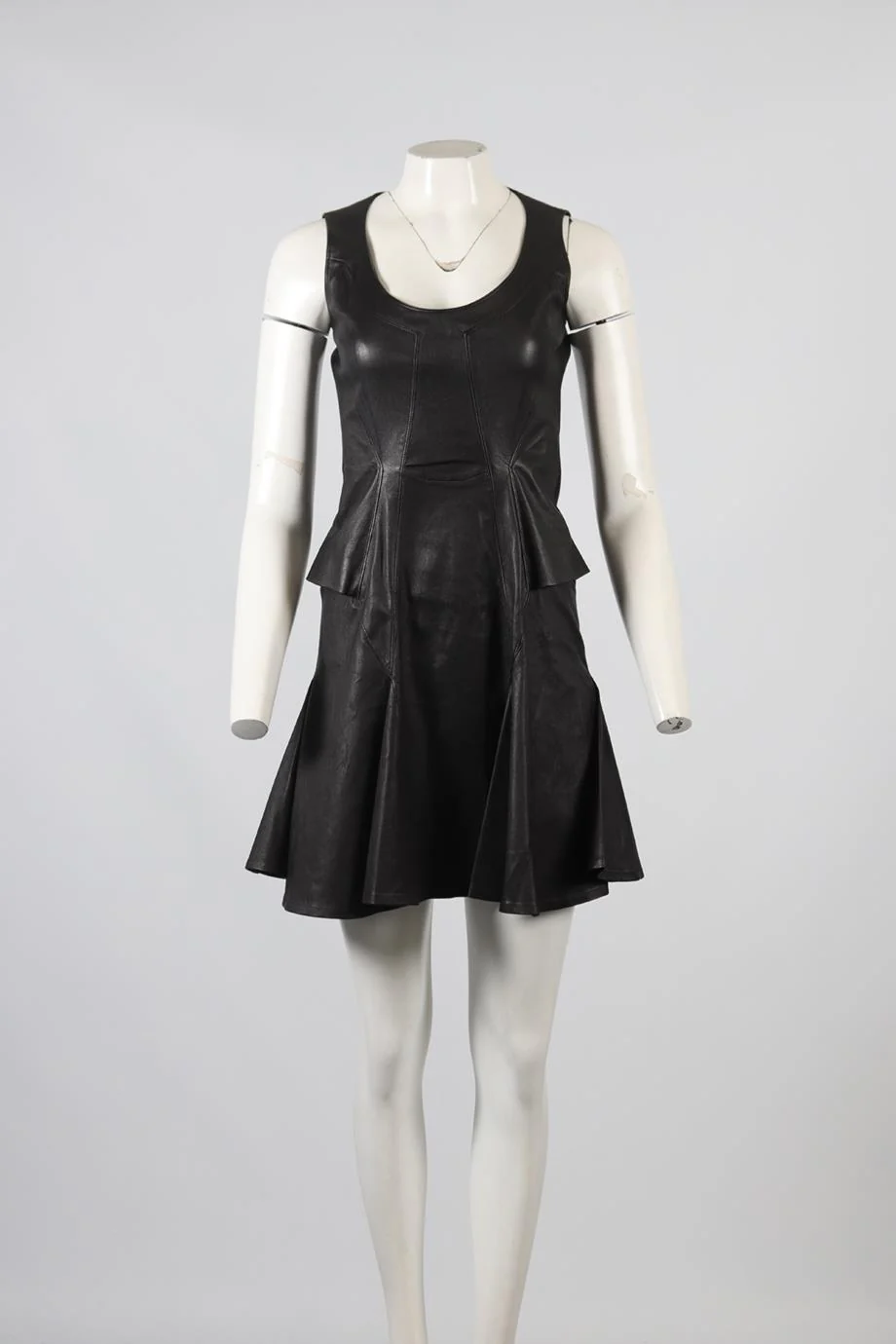 GIVENCHY LEATHER MINI DRESS FR 38 UK 10 - Image 2