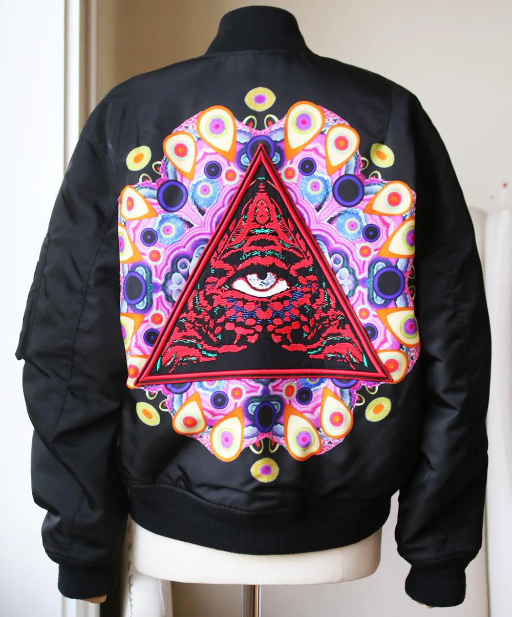 GIVENCHY MANDALA PATCH REVERSIBLE BOMBER JACKET IT 38 UK 6 - Image 4