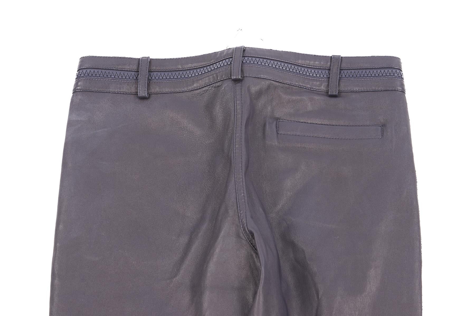 GIVENCHY NAVY LEATHER SKINNY PANTS FR 36 - Image 5