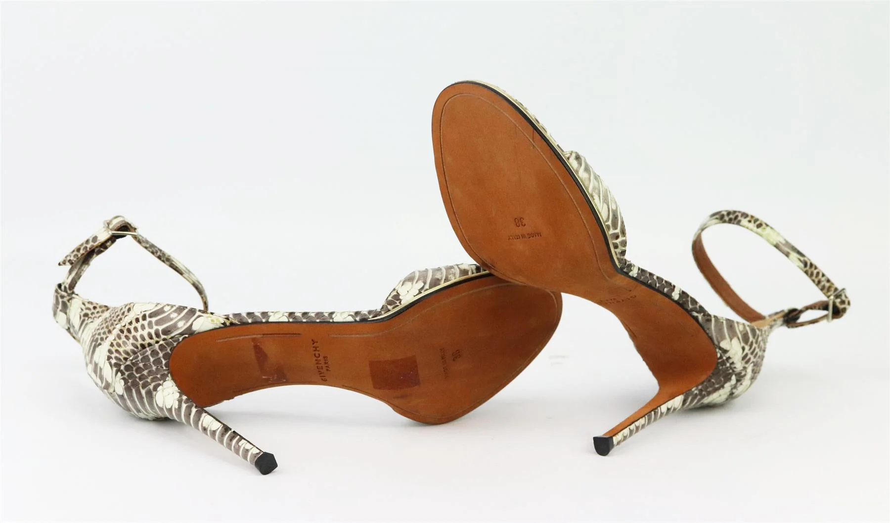 GIVENCHY SNAKESKIN EFFECT LEATHER SANDALS EU 38 UK 5 US 8 - Image 5