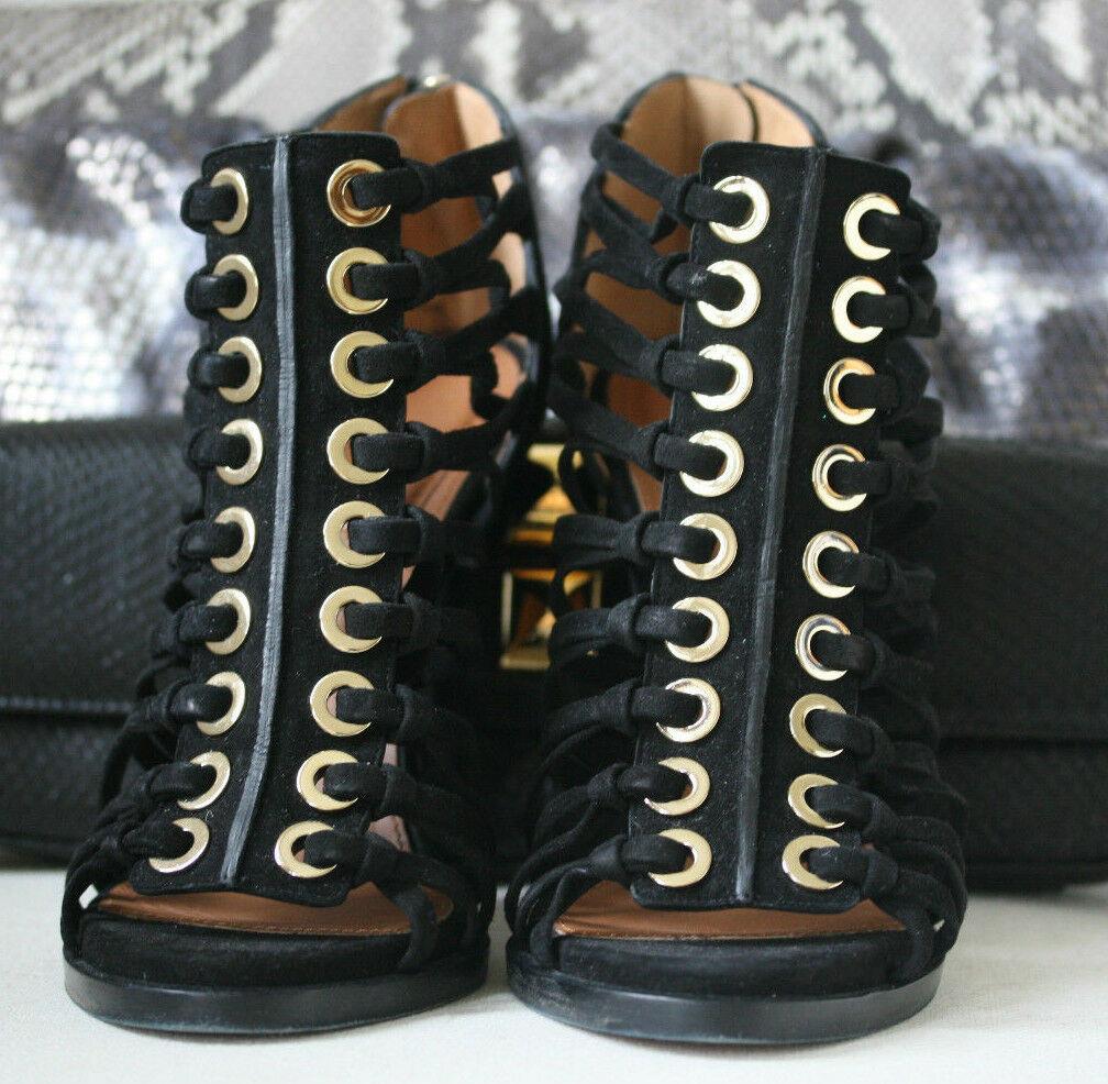 GIVENCHY ZENAIDE EYELET EMBELLISHED SUEDE SANDALS EU 38.5 UK 5.5 US 8.5 - Image 2