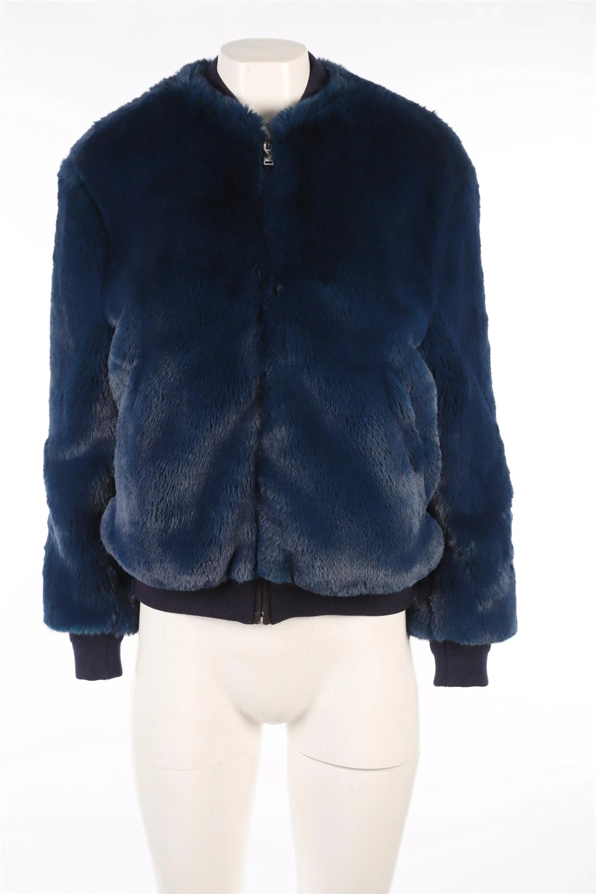 GOLDEN GOOSE DELUXE BRAND BLUE FAUX FUR JACKET XSMALL - Image 2