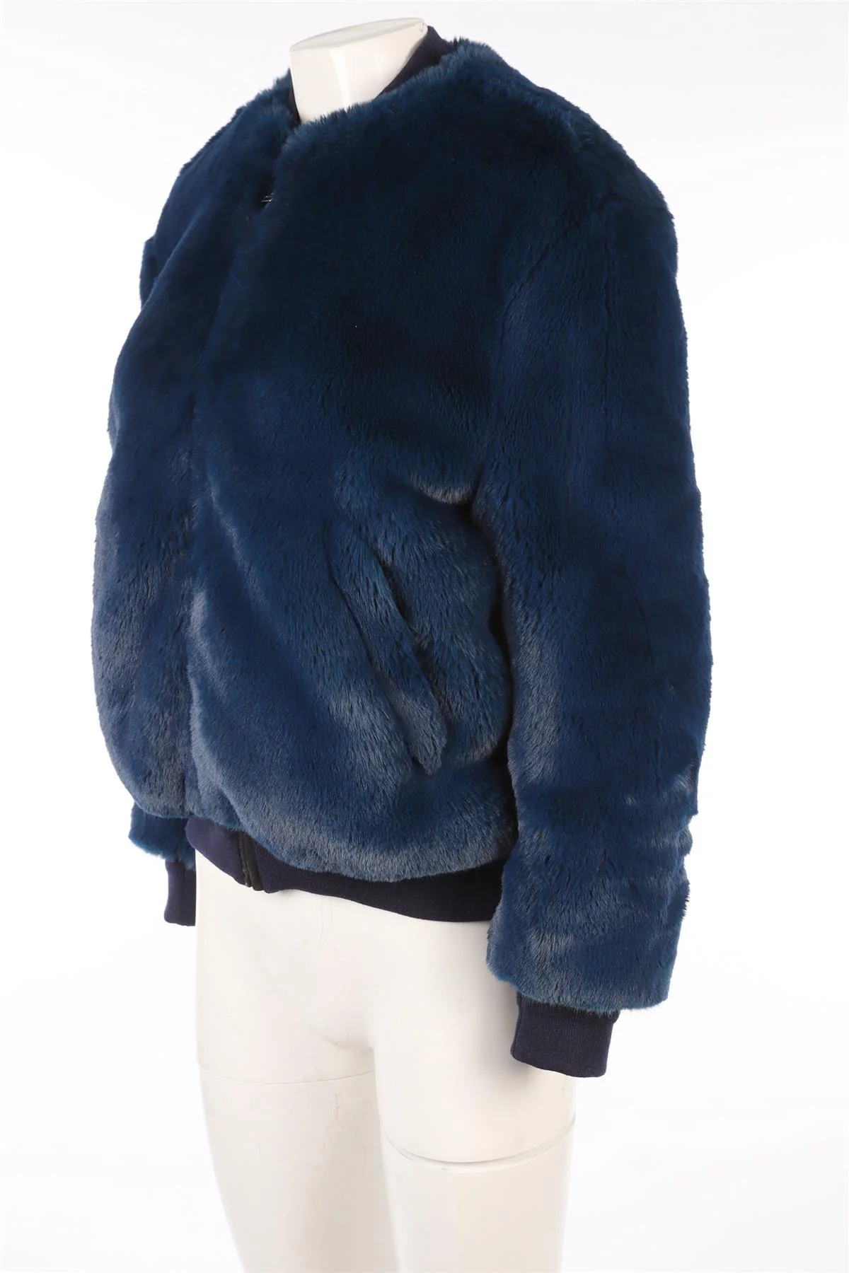 GOLDEN GOOSE DELUXE BRAND BLUE FAUX FUR JACKET XSMALL - Image 3