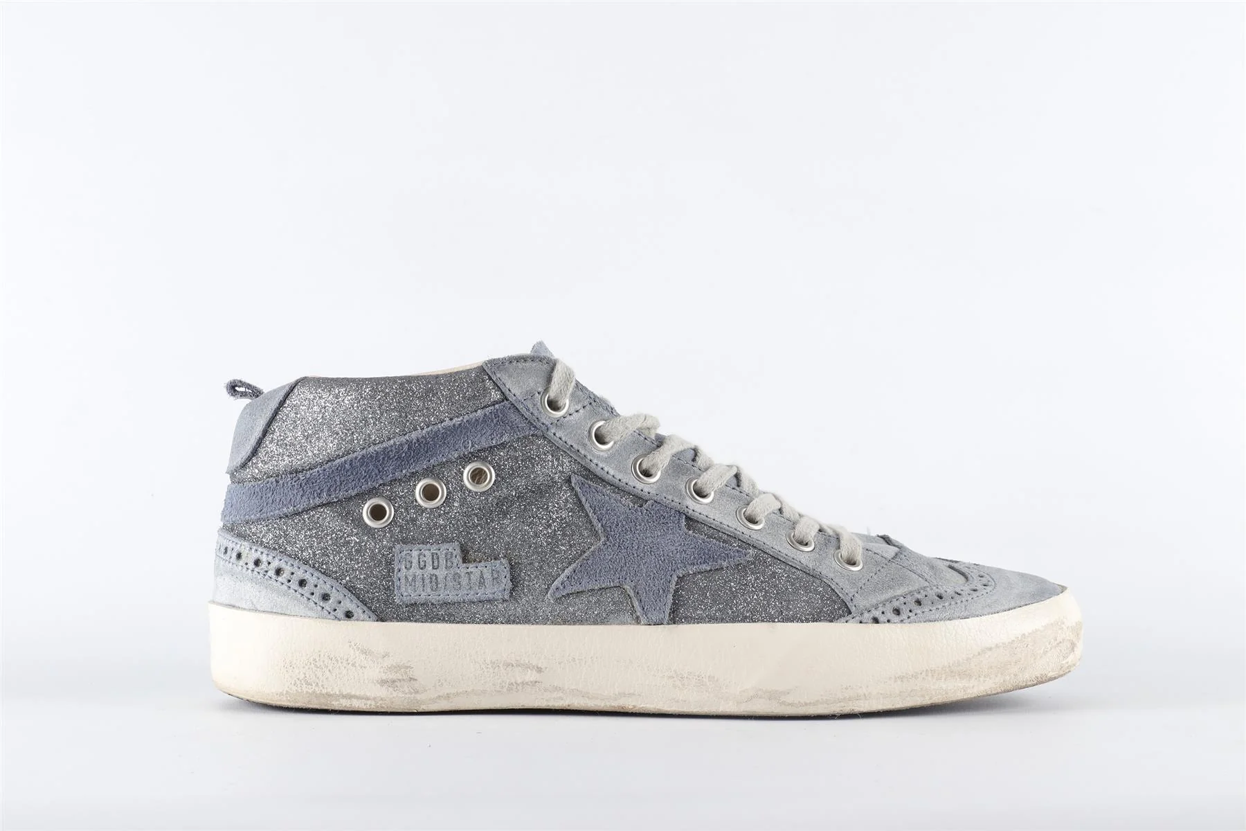 GOLDEN GOOSE DELUXE BRAND BLUE MID STAR LEATHER SNEAKERS EU 40 UK 7 US 10 - Image 8