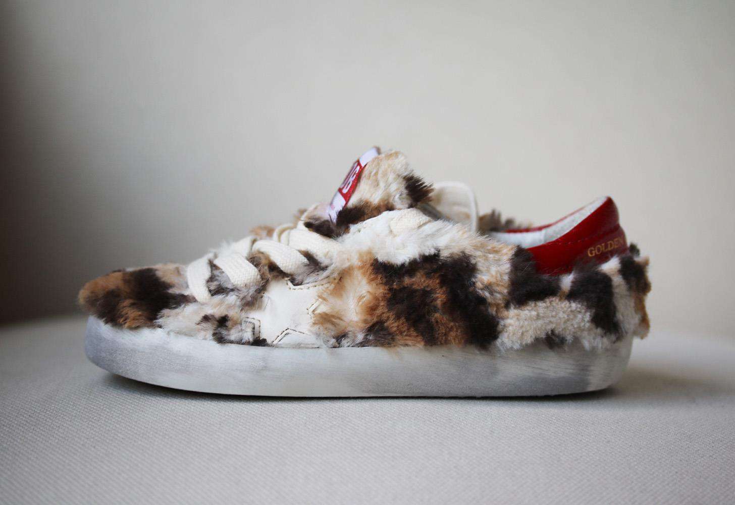GOLDEN GOOSE DELUXE BRAND KIDS LEOPARD FAUX FUR SNEAKERS EU 29 UK 11 - Image 2