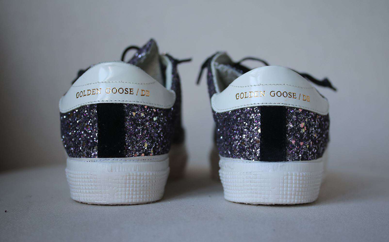 GOLDEN GOOSE DELUXE BRAND MAY GLITTERED LEATHER SNEAKERS EU 38 UK 5 US 8 - Image 5