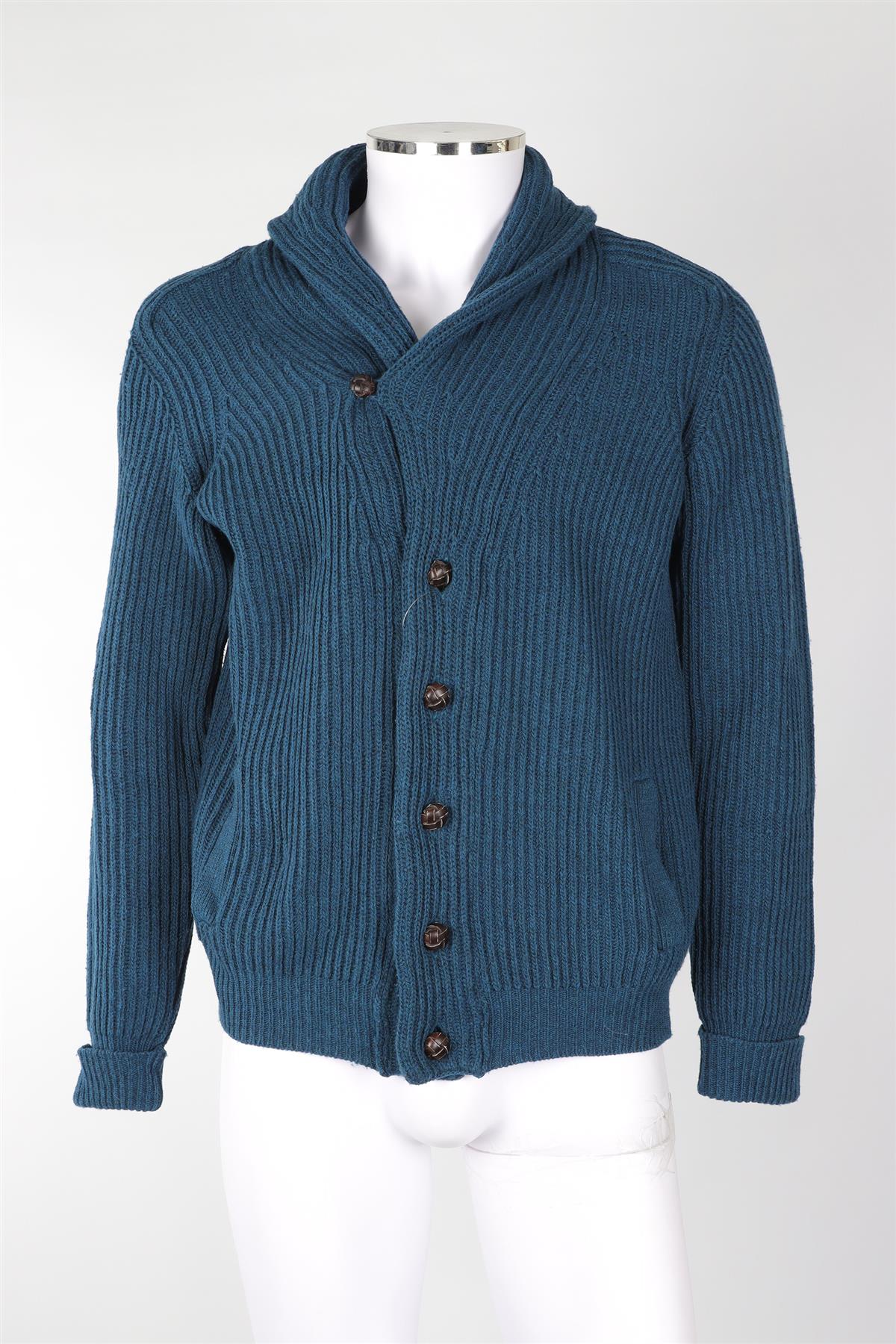 GOLDEN GOOSE DELUXE BRAND MEN'S BLUE WOOL CARDIGAN LARGE - Image 2