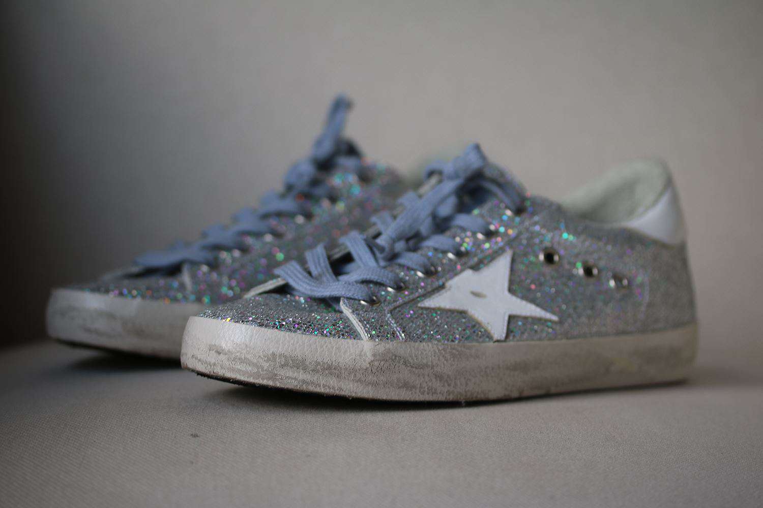 GOLDEN GOOSE DELUXE BRAND SUPERSTAR GLITTERED TEXTURE SNEAKERS EU 38 UK 5 US 8 - Image 2