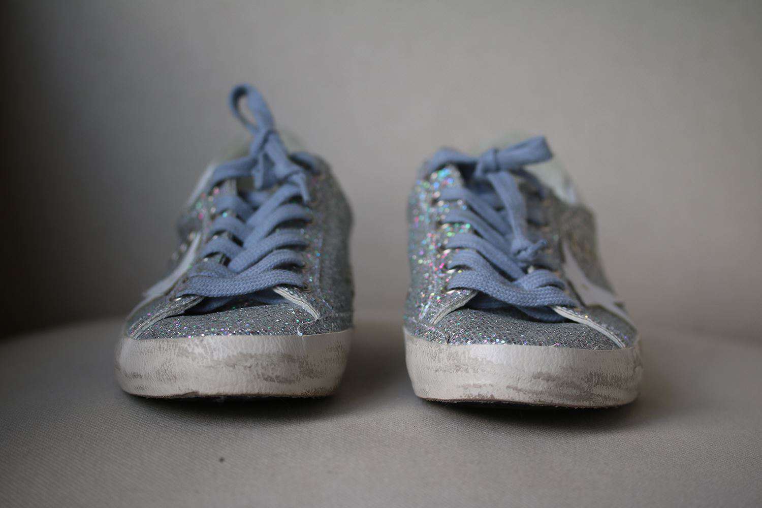 GOLDEN GOOSE DELUXE BRAND SUPERSTAR GLITTERED TEXTURE SNEAKERS EU 38 UK 5 US 8 - Image 3