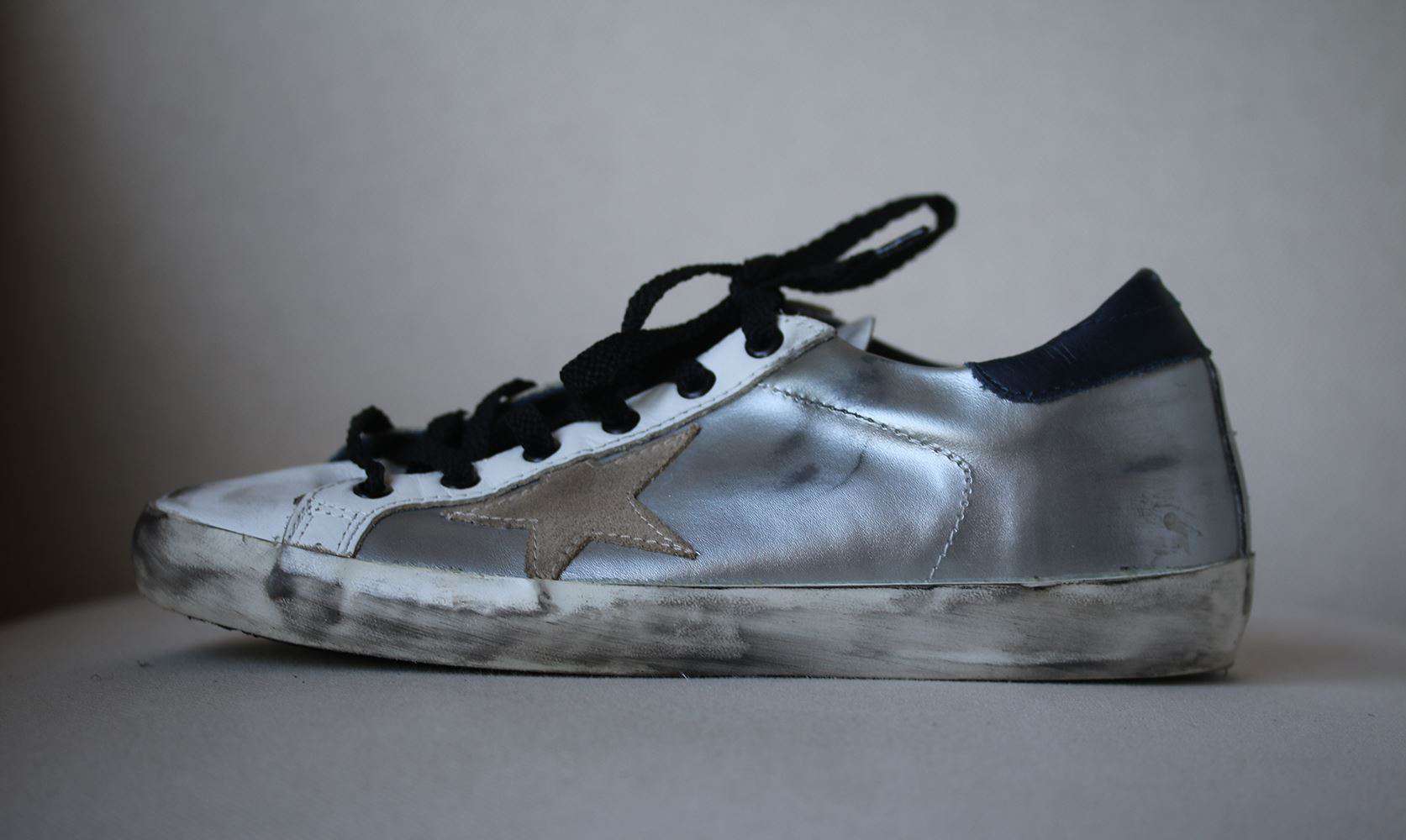 GOLDEN GOOSE DELUXE BRAND SUPERSTAR METALLIC LEATHER SNEAKERS EU 38 UK 5 US 8 - Image 2