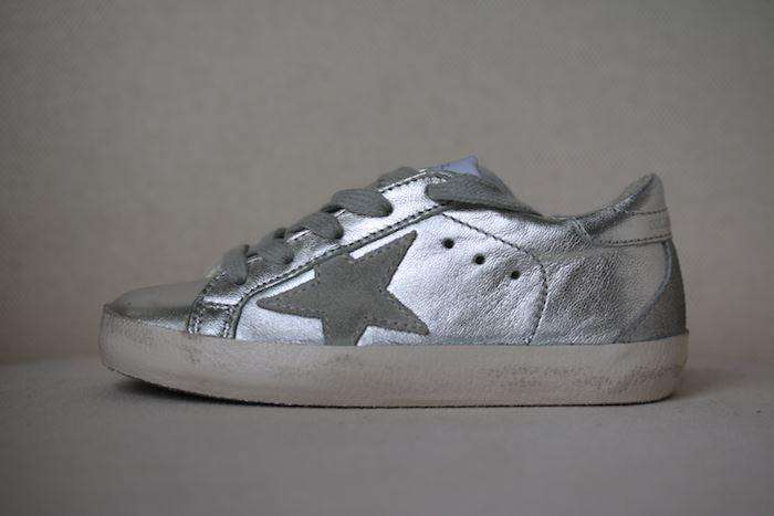 GOLDEN GOOSE FOR BONPOINT LTD EDITION SILVER KIDS TRAINERS EU 26 UK 8.5 - Image 4