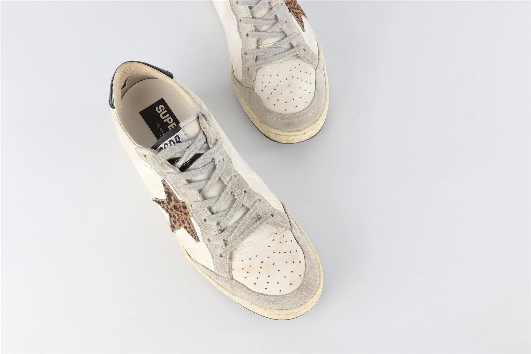 GOLDEN GOOSE WHITE SUPER STAR LEATHER SNEAKERS EU 40 UK 7 US 10 - Image 4