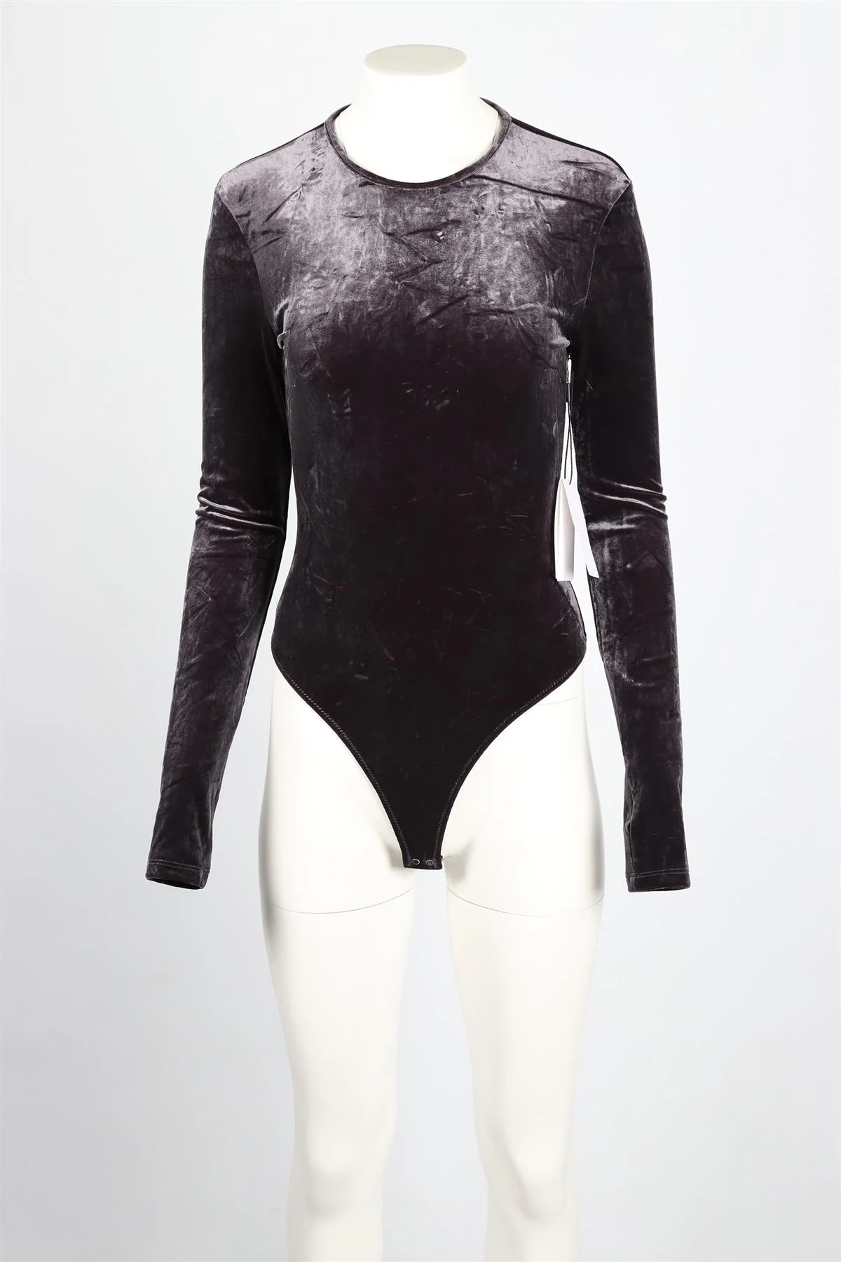 GOLDSIGN GREY VELVET BODYSUIT SMALL - Image 2