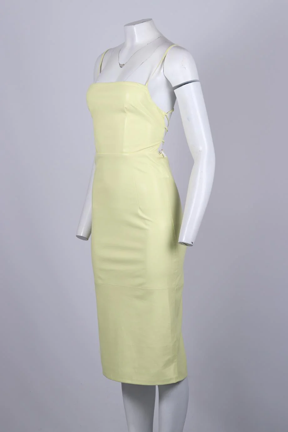 GOOD AMERICAN FAUX LEATHER MIDI DRESS UK 8 - Image 3