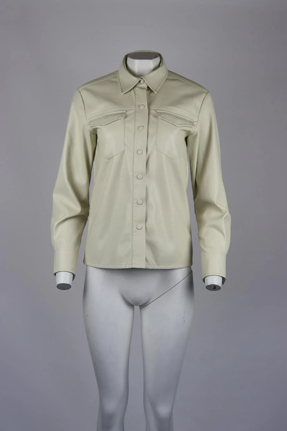 GOOD AMERICAN FAUX LEATHER SHIRT UK 6 - Image 2