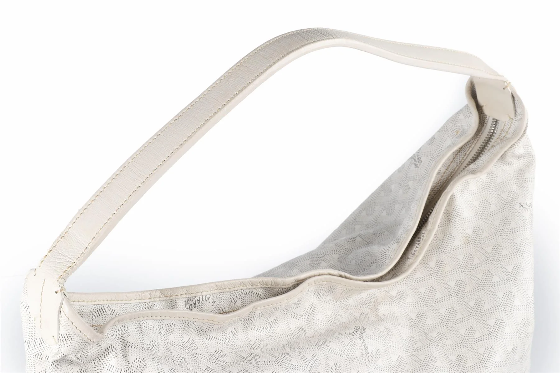 GOYARD WHITE BOHÈME HOBO COATED CANVAS SHOULDER BAG - Image 10