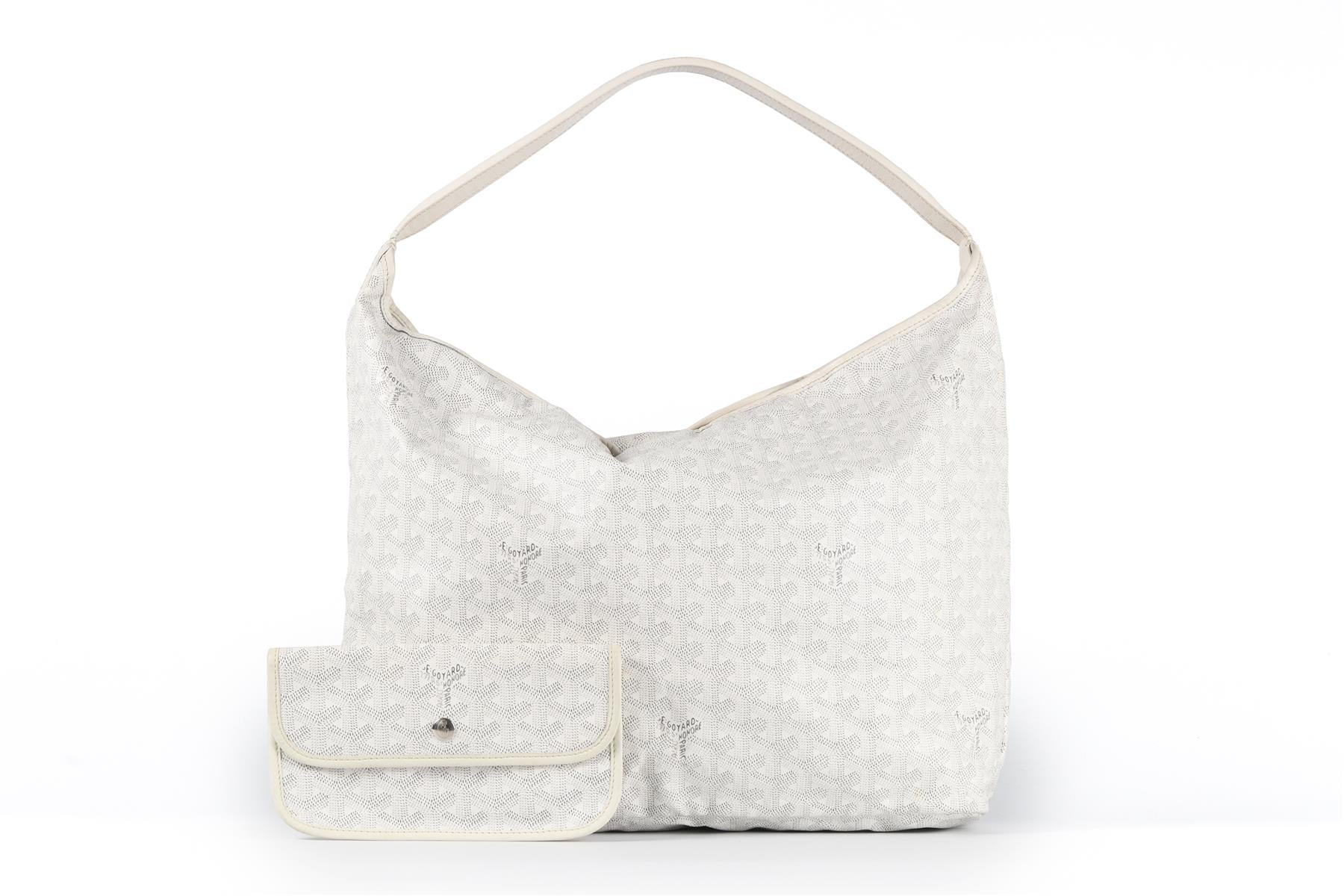 GOYARD WHITE BOHÈME HOBO COATED CANVAS SHOULDER BAG - Image 12
