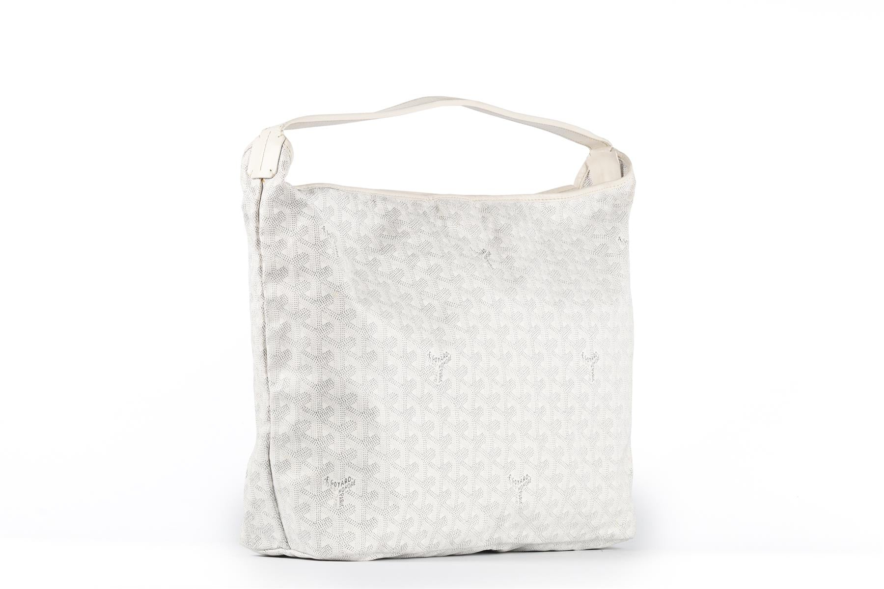 GOYARD WHITE BOHÈME HOBO COATED CANVAS SHOULDER BAG - Image 4