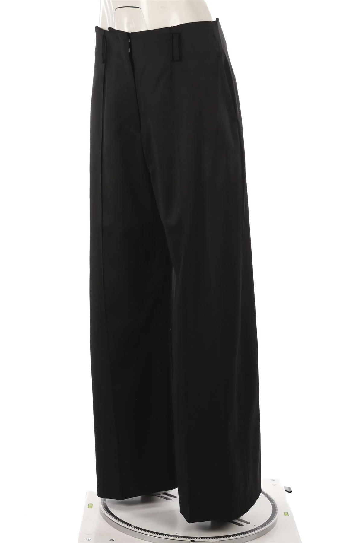 GRACE LING BLACK WOOL WIDE LEG PANTS FR 40 UK 12 - Image 3