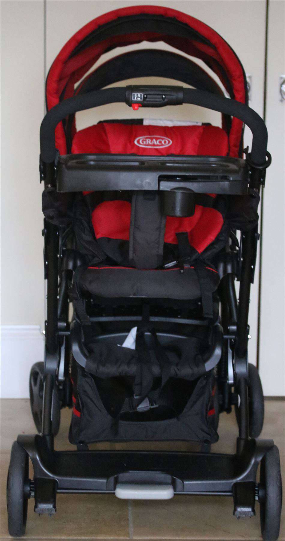 GRACO READY TO GROW TWIN AND DOUBLE PUSHCHAIR STROLLER IN CHILLI SPORT - Image 2