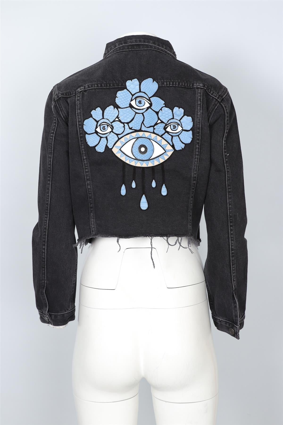 GRLFRND BLACK DENIM JACKET SMALL - Image 4
