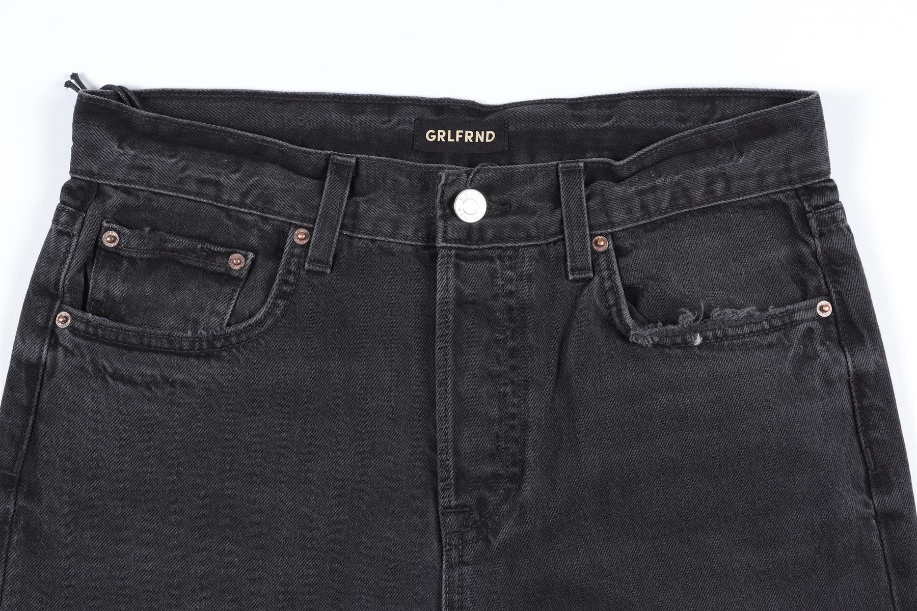 GRLFRND BLACK HIGH RISE STRAIGHT LEG JEANS W24 UK 6 - Image 3