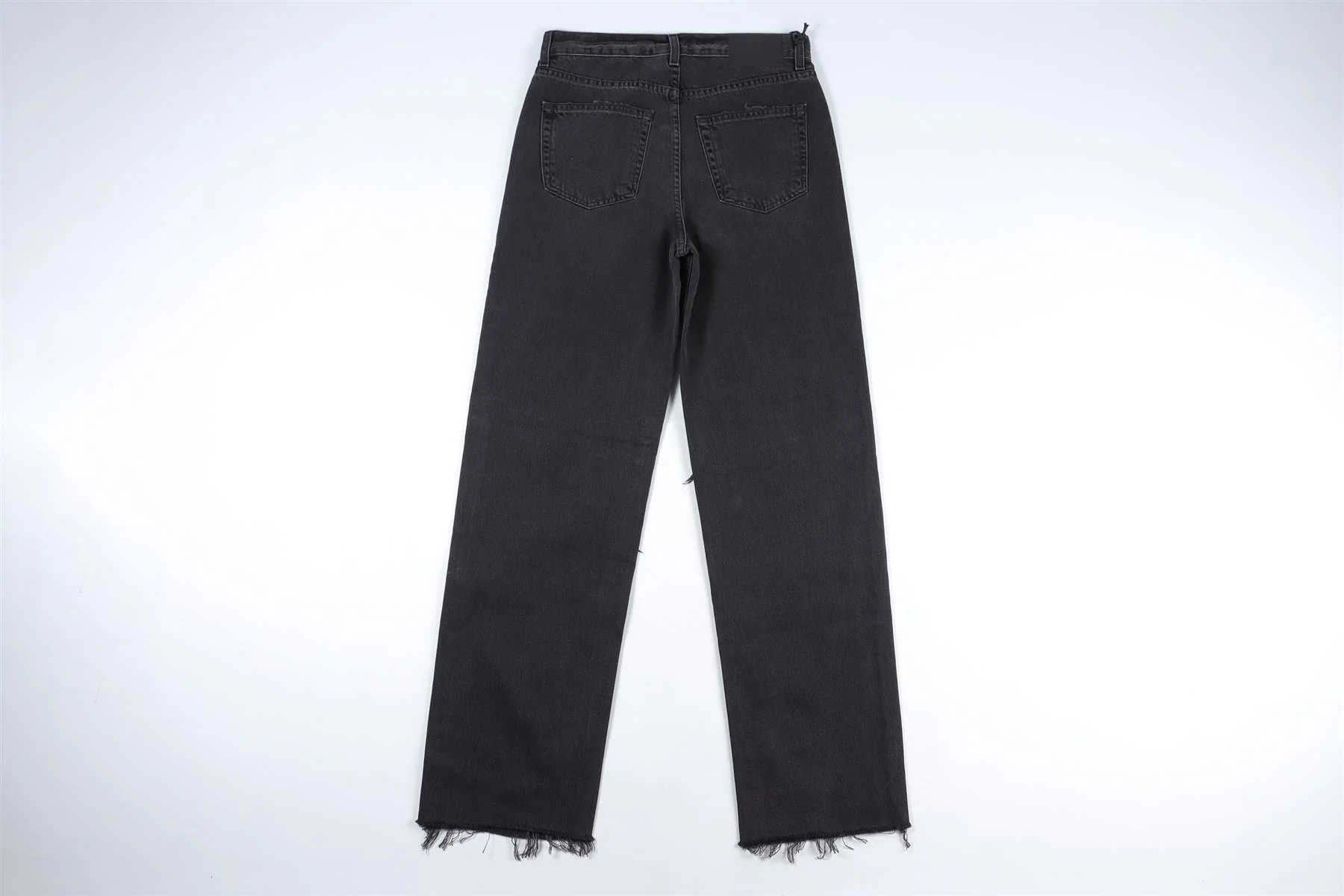 GRLFRND BLACK HIGH RISE STRAIGHT LEG JEANS W24 UK 6 - Image 4