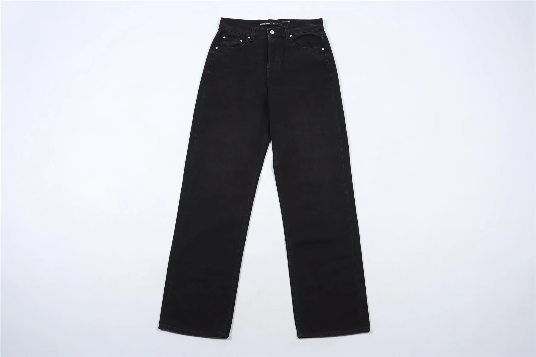 GRLFRND BLACK HIGH RISE WIDE LEG JEANS W24 UK 6 - Image 2