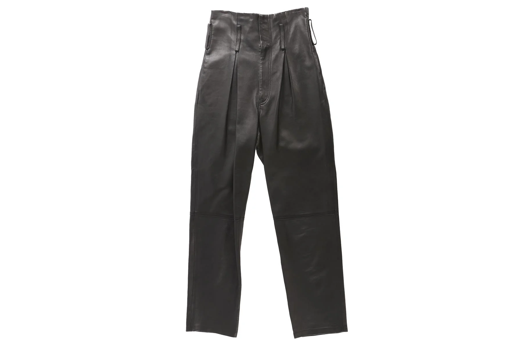 GRLFRND BLACK LEATHER STRAIGHT LEG PANTS W24 UK 6 - Image 2