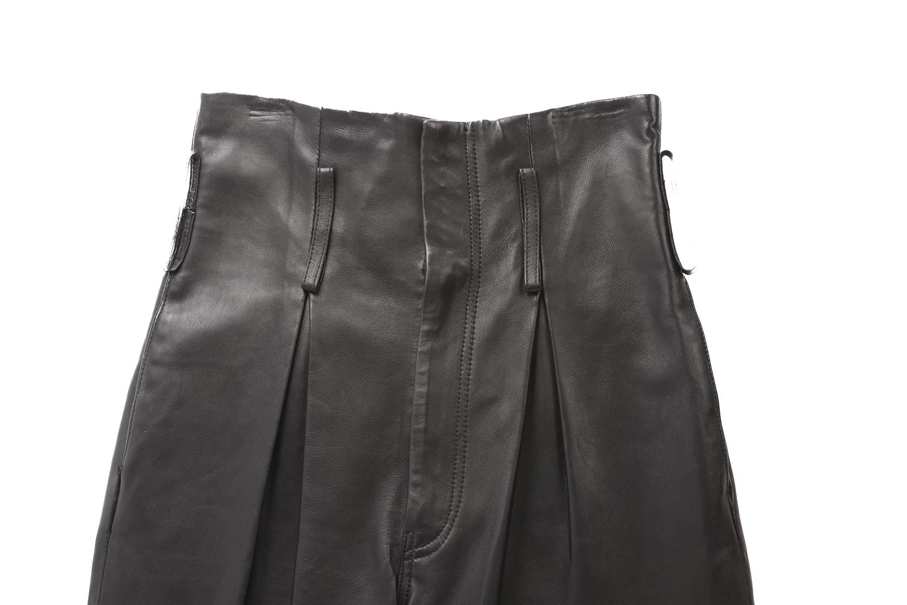 GRLFRND BLACK LEATHER STRAIGHT LEG PANTS W24 UK 6 - Image 3