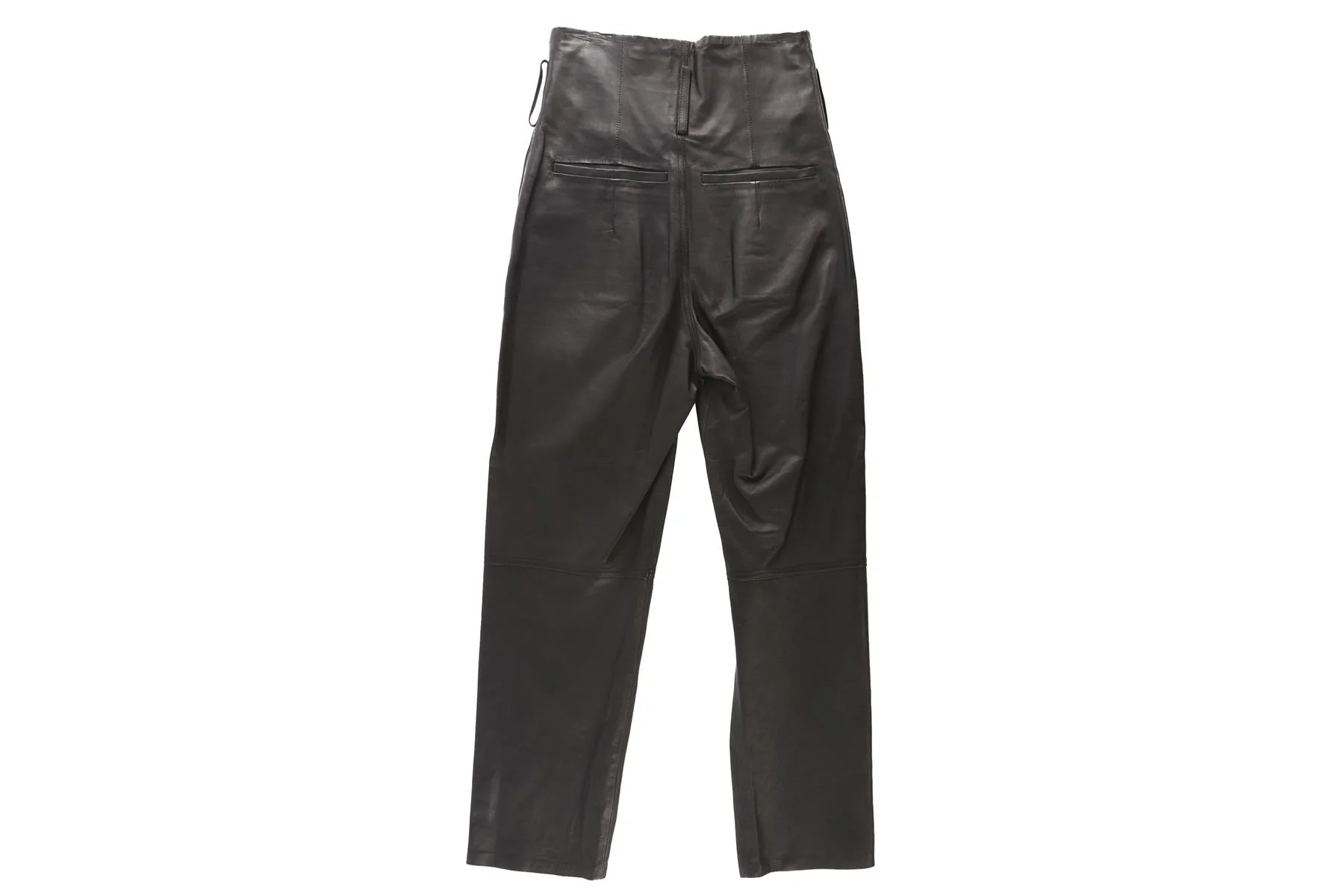 GRLFRND BLACK LEATHER STRAIGHT LEG PANTS W24 UK 6 - Image 4