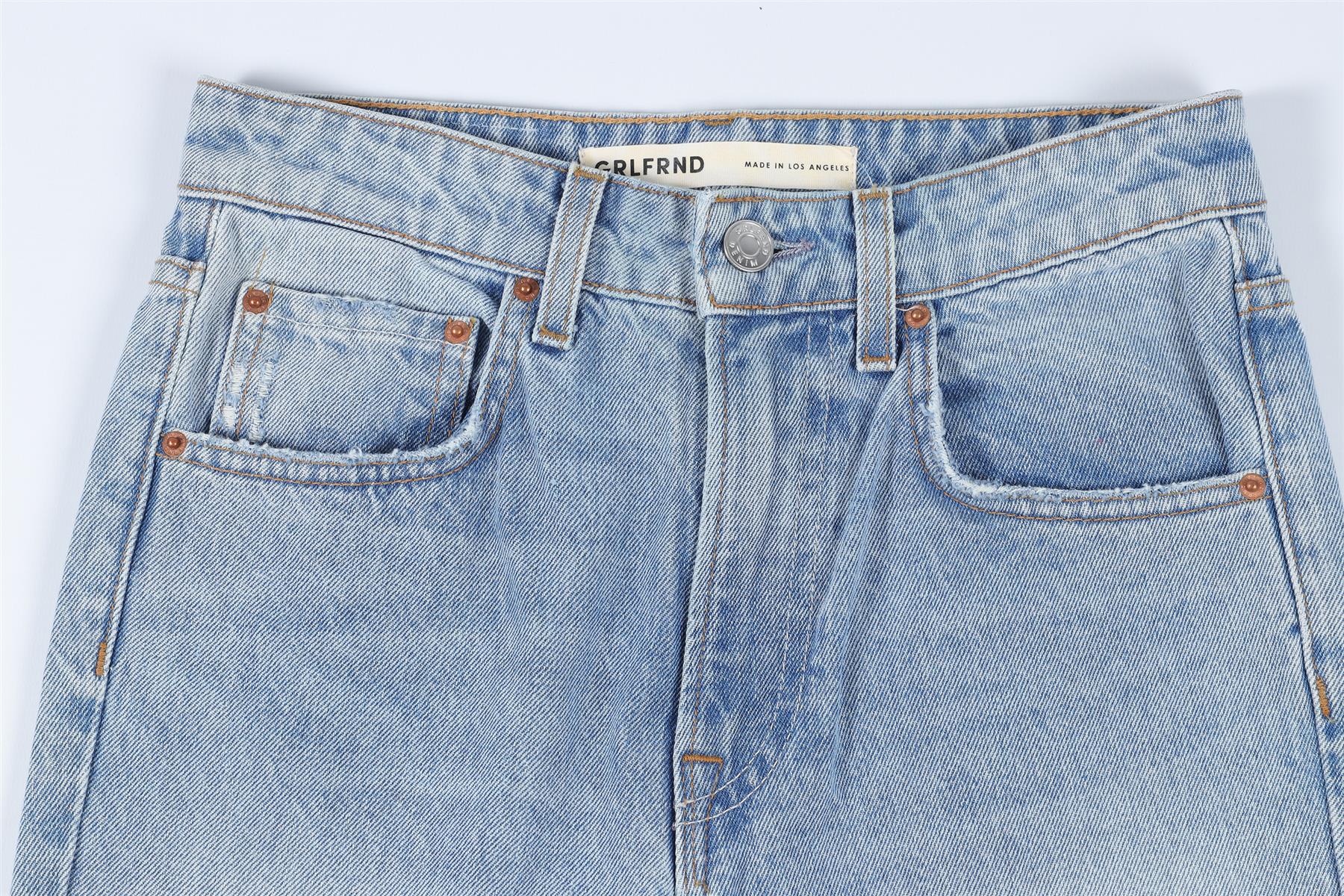 GRLFRND BLUE HIGH RISE STRAIGHT LEG JEANS W24 UK 6 - Image 3